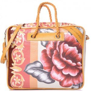 HUGE BARGAIN! BALENCIAGA Agneau Floral Print Medium Blanket Square Tote